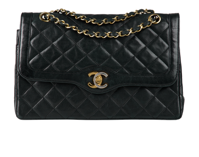 Medium Two Tone CC Classic Double Flap, front view